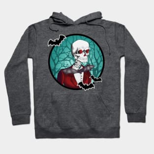 Red-eyed skull in a tuxedo Hoodie